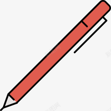 钢笔办公和商务9彩色128px图标图标