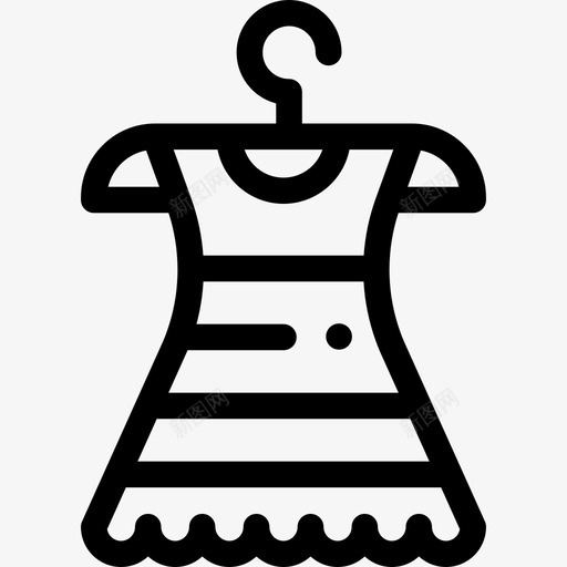 连衣裙衣服17直线型图标svg_新图网 https://ixintu.com 直线型 衣服17 连衣裙