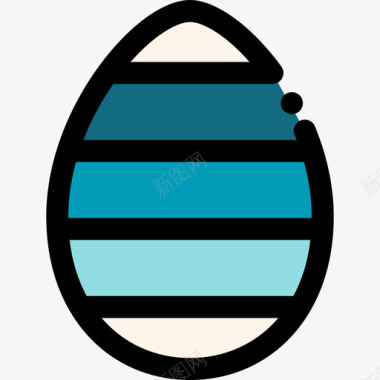 复活节彩蛋复活节19线形颜色图标图标