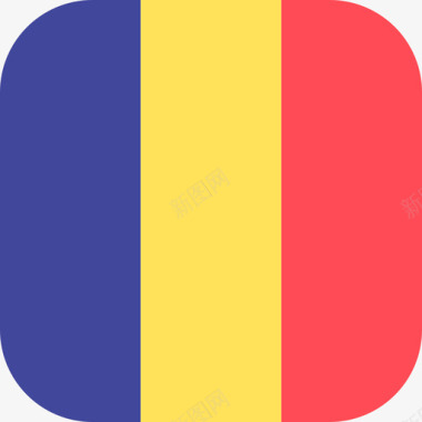 罗马尼亚国际国旗3圆形方形图标图标