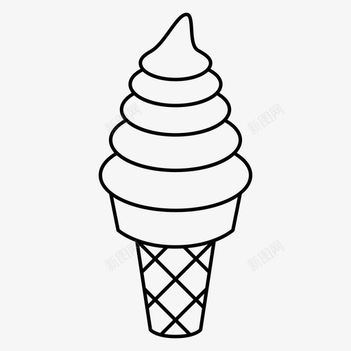 冰淇淋冰激凌甜筒图标svg_新图网 https://ixintu.com 冰淇淋 冰激凌 甜点 甜筒 食物 香草