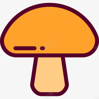 蘑菇感恩节3线形颜色图标图标
