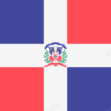 多米尼加共和国国际旗帜4方形图标图标