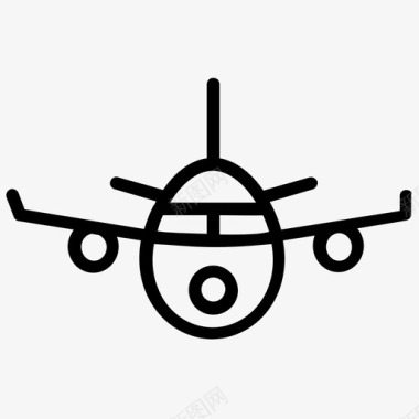 飞机航空旅行运输线图标图标