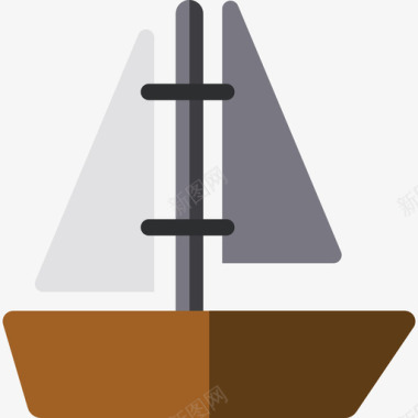 帆船露营12平底图标图标