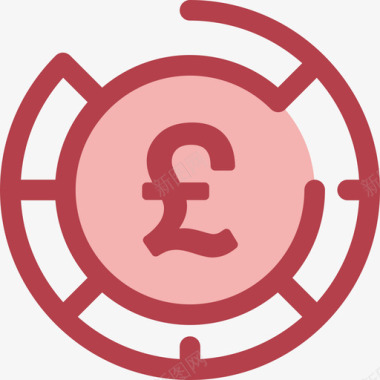 英镑货币元素4红色图标图标