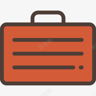手提箱商务管理线性颜色图标图标