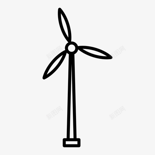 风力涡轮机生态电力图标svg_新图网 https://ixintu.com 生态 电力 能源 风力涡轮机