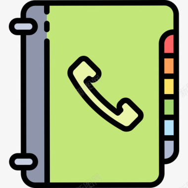 电话号码管理层9线颜色图标图标