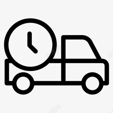 送货时钟送货车图标图标