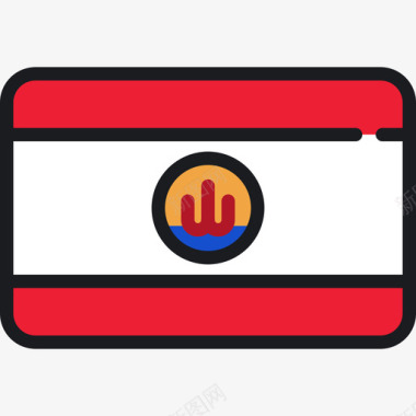 法属波利尼西亚旗帜收藏4圆形矩形图标图标
