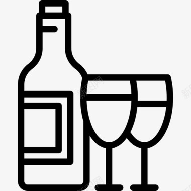 葡萄酒感恩节10直系图标图标