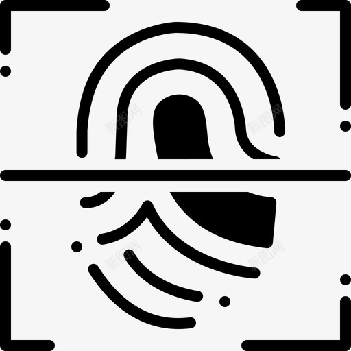 指纹扫描仪授权安全图标svg_新图网 https://ixintu.com 安全 指纹扫描仪 授权