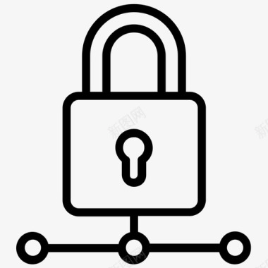 网络安全数据保护安全连接图标图标