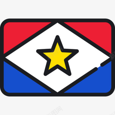 萨巴岛旗帜集合4圆角矩形图标图标