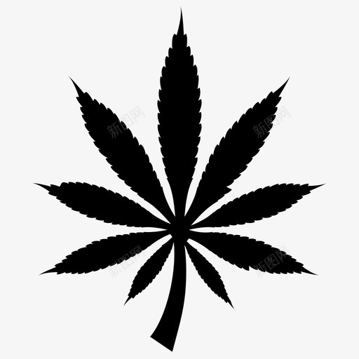 大麻开花药草叶子图标svg_新图网 https://ixintu.com 叶子 大麻 大麻叶实心图标 开花药草