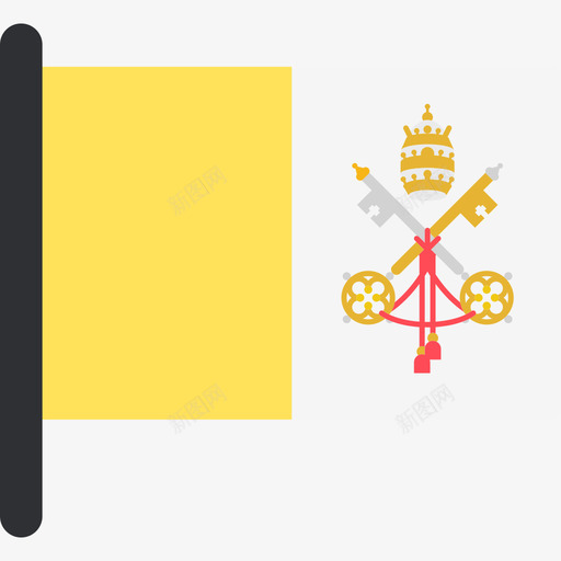 梵蒂冈城国际旗帜5桅杆图标svg_新图网 https://ixintu.com 国际旗帜5 桅杆 梵蒂冈城