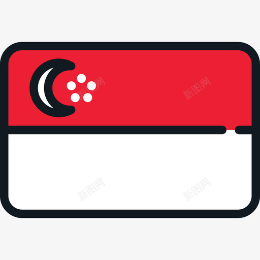 新加坡旗帜系列4圆形矩形图标svg_新图网 https://ixintu.com 圆形矩形 新加坡 旗帜系列4