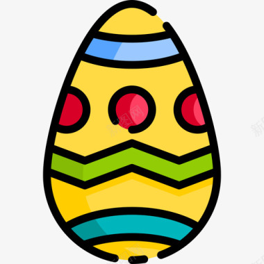 复活节彩蛋春季8线形颜色图标图标