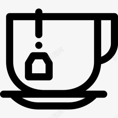 茶杯咖啡厅22号直线型图标图标