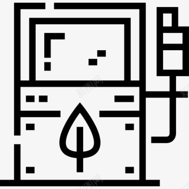 加油站生态16线性图标图标