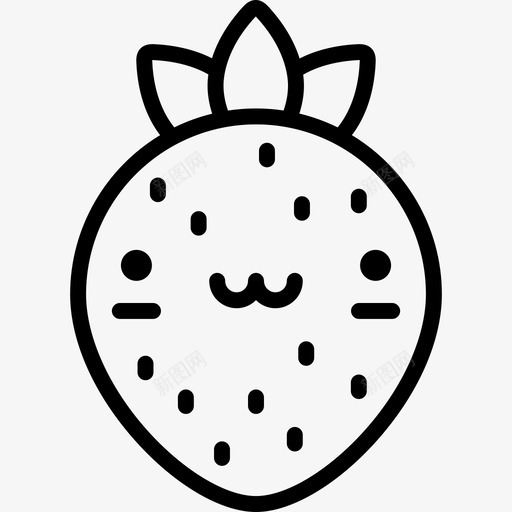 草莓可爱的食物直系图标svg_新图网 https://ixintu.com 可爱的食物 直系 草莓