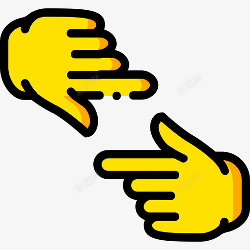 指向手势7黄色图标svg_新图网 https://ixintu.com 手势7 指向 黄色