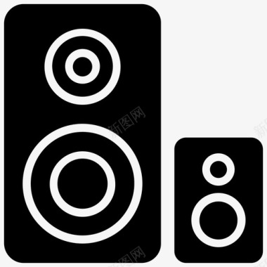 扬声器音频设备便携式扬声器图标图标