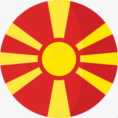 马其顿共和国国旗3圆圈平坦图标图标