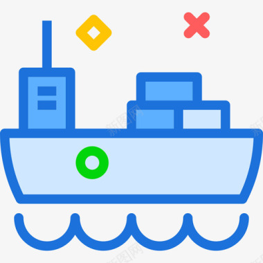 船运输20线性颜色图标图标