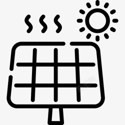 阳电太阳电池板地球日线性图标高清图片