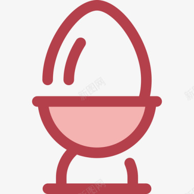 煎蛋食品和餐厅6红色图标图标