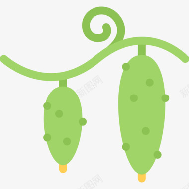 黄瓜食品22扁平图标图标