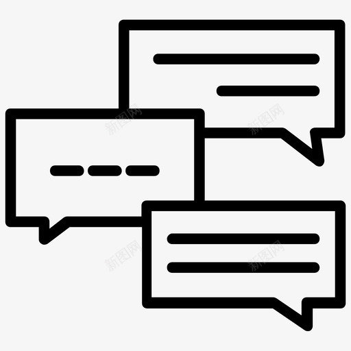 对话评论交流图标svg_新图网 https://ixintu.com 交流 反馈 对话 社交媒体线路图标 讨论 评论
