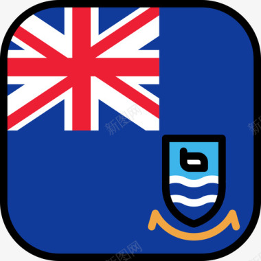 福克兰群岛旗帜系列6圆形广场图标图标
