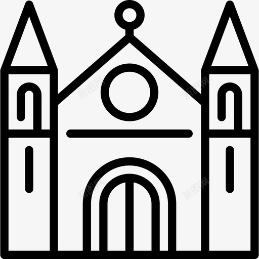 圣帕特里克大教堂第10天直线形图标svg_新图网 https://ixintu.com 圣帕特里克大教堂第10天 直线形