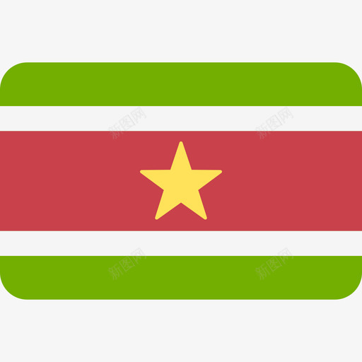 苏里南国际国旗6圆形矩形图标svg_新图网 https://ixintu.com 国际国旗6 圆形矩形 苏里南