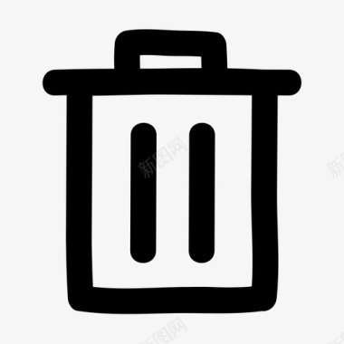 垃圾桶回收站基本轮廓图标图标