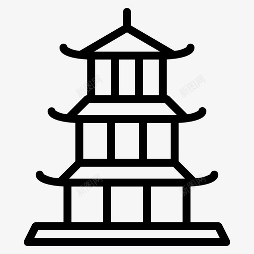 日本神社宝塔神道图标svg_新图网 https://ixintu.com 宝塔 日本神社 日本轮廓 神道