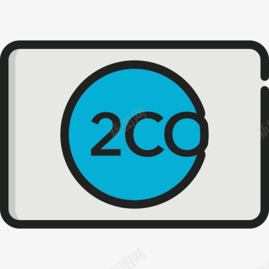 2co信用卡3线性颜色图标图标