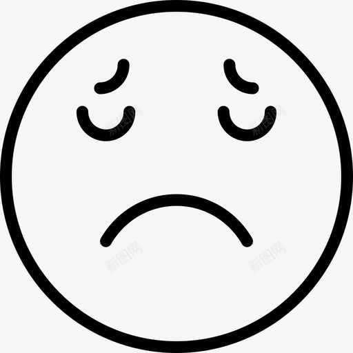 悲伤表情符号13线性图标svg_新图网 https://ixintu.com 悲伤 线性 表情符号13