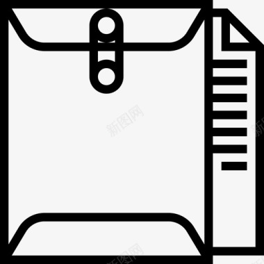 信封办公要素5直线图标图标