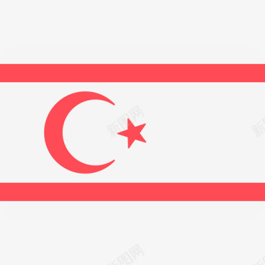北塞浦路斯国际国旗6圆形矩形图标图标