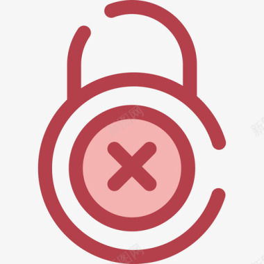 锁用户4红色图标图标
