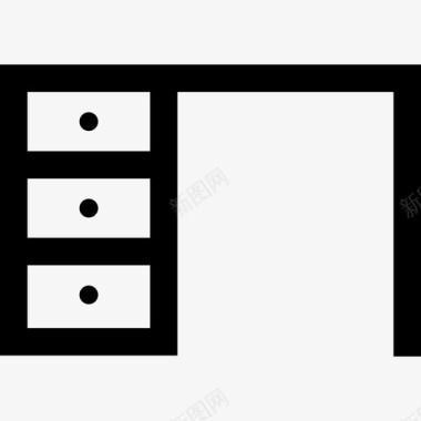 办公桌家具14直线型图标图标