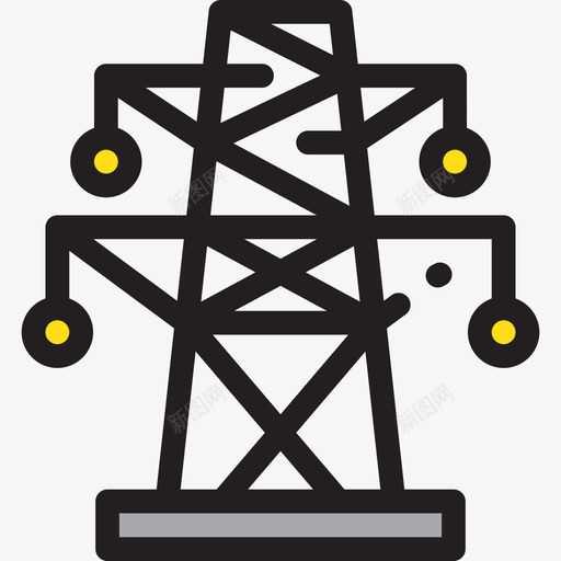电塔能量9线性颜色图标svg_新图网 https://ixintu.com 电塔 线性颜色 能量9