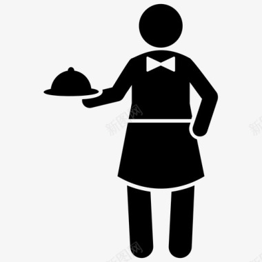 服务员餐厅服务员职业字形图标图标