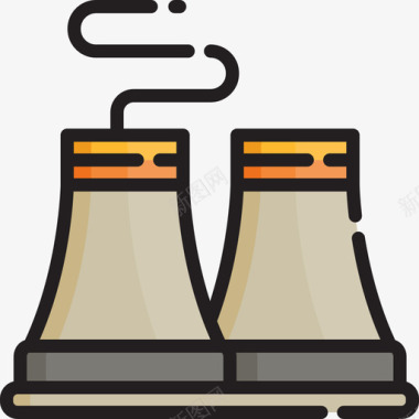 核电站工业过程2线性颜色图标图标