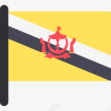 文莱国际国旗5桅杆图标图标