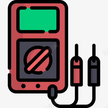 电压表机械元件3线性颜色图标图标